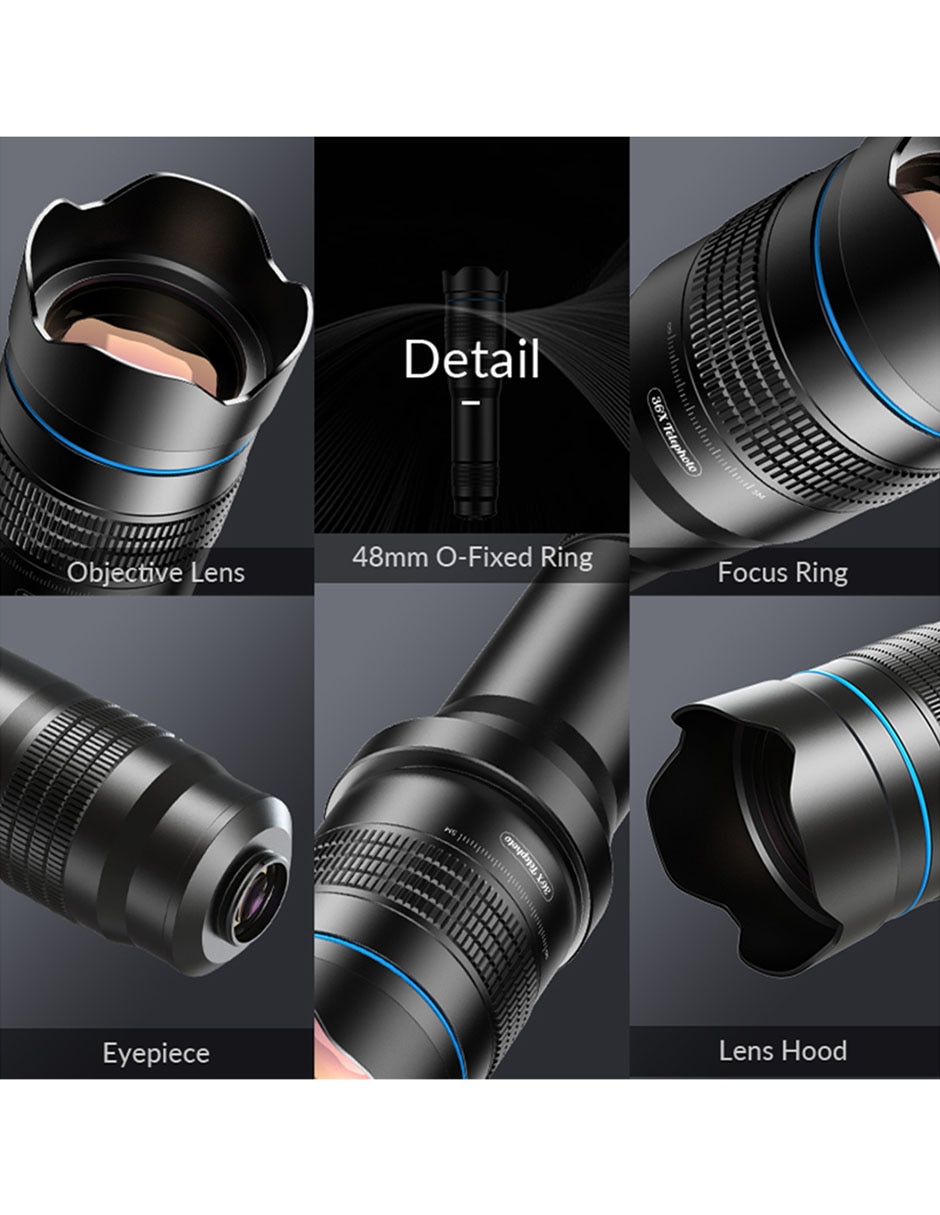 Lente zoom telefoto modelo apl-js36xjj020 36 mm f / 31 para smartphone 9
