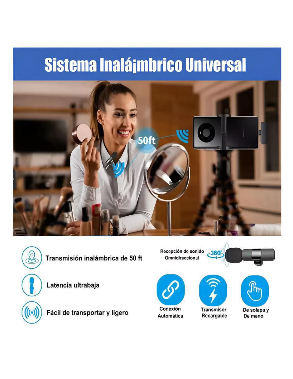 Micrófono micrófono estéreo lavalier Inalámbrico 2