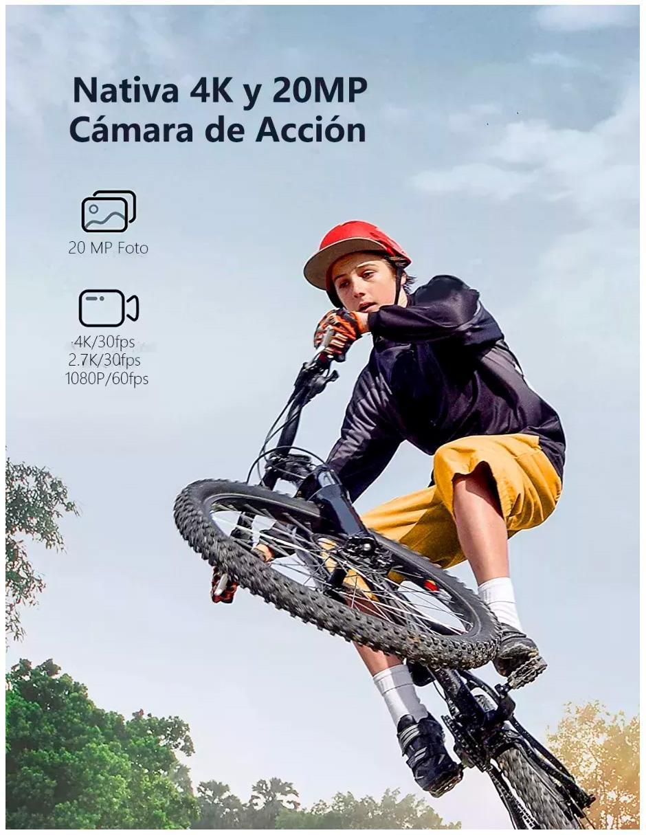 Cámara de acción GA100 AG100-X2 4K/UHD 4