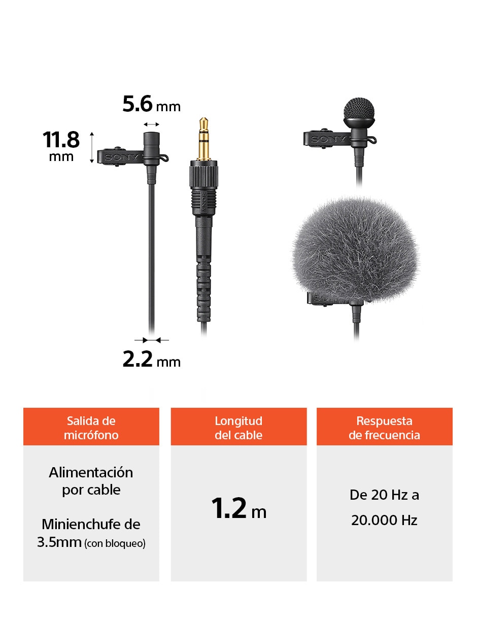 Micrófono portátil alámbrico ecm-l1 7