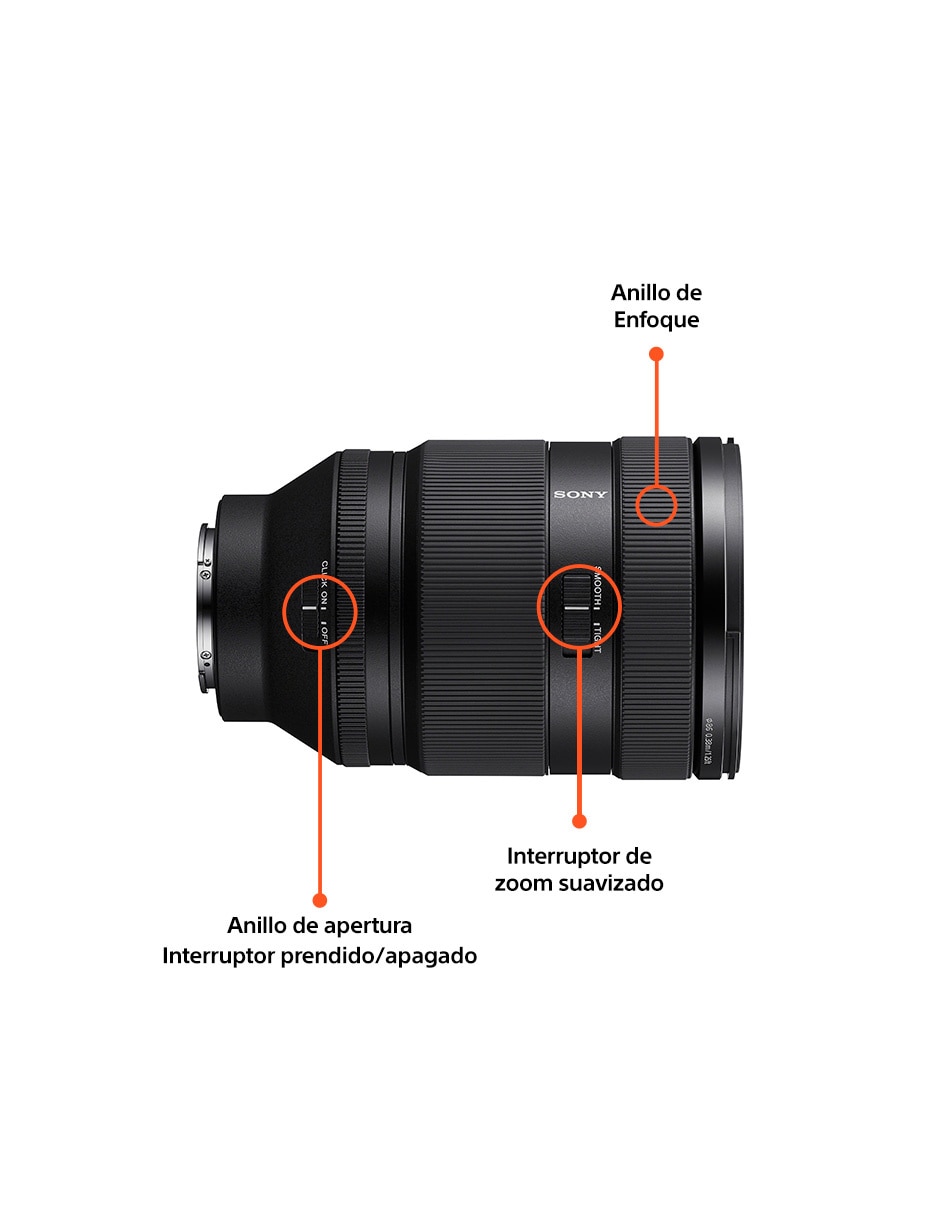 Lente zoom estándar modelo sel2870gm 86 mm f / 2 para cámara sony 5