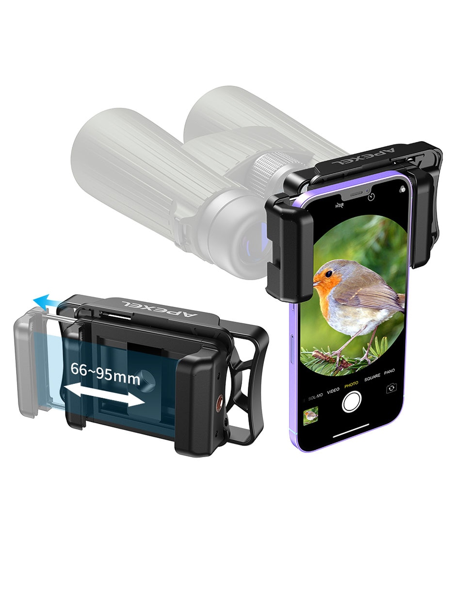 Adaptador de binoculares, telescopio, microscopio para smartphone 2