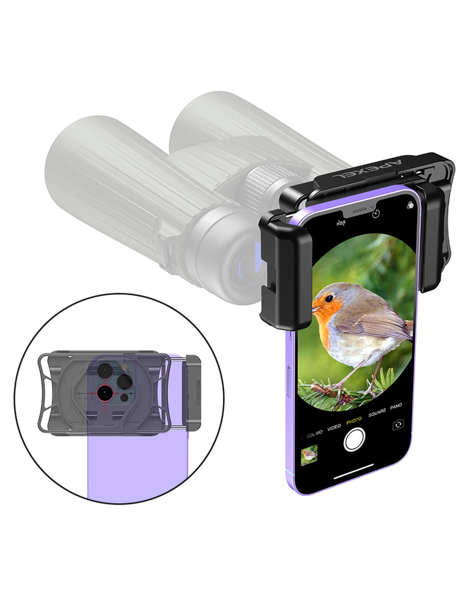 Adaptador de binoculares, telescopio, microscopio para smartphone 5