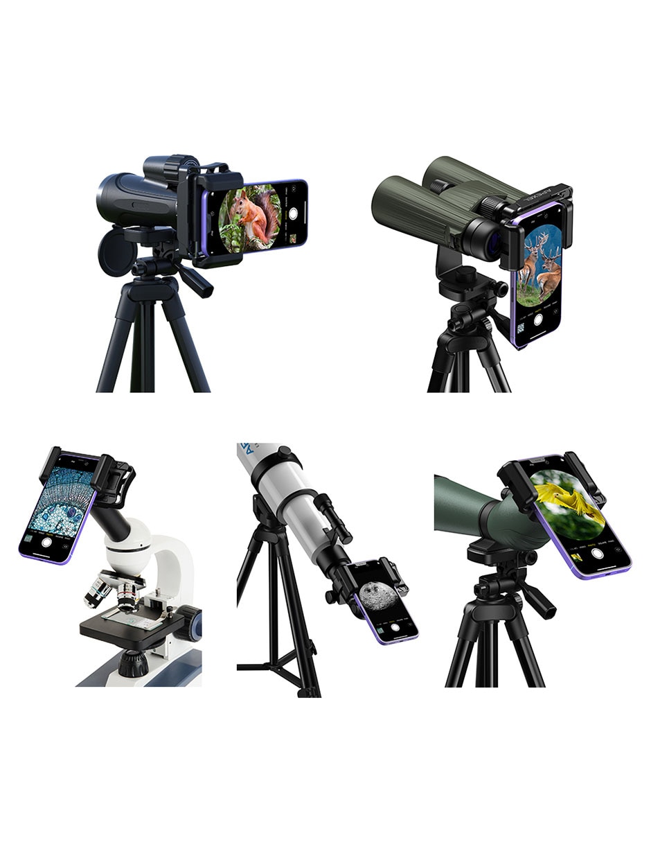 Adaptador de binoculares, telescopio, microscopio para smartphone 6