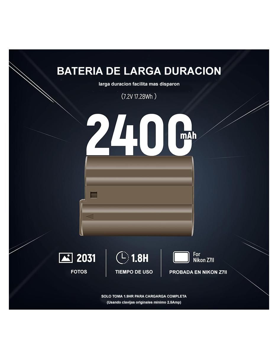 Batería recargable para cámara 2400 mAh TEN-EL15 2