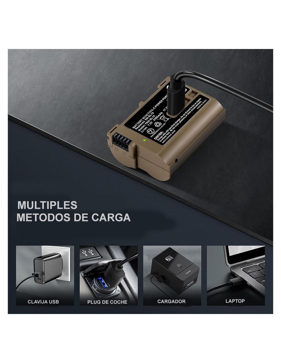Batería recargable para cámara 2400 mAh TEN-EL15 8