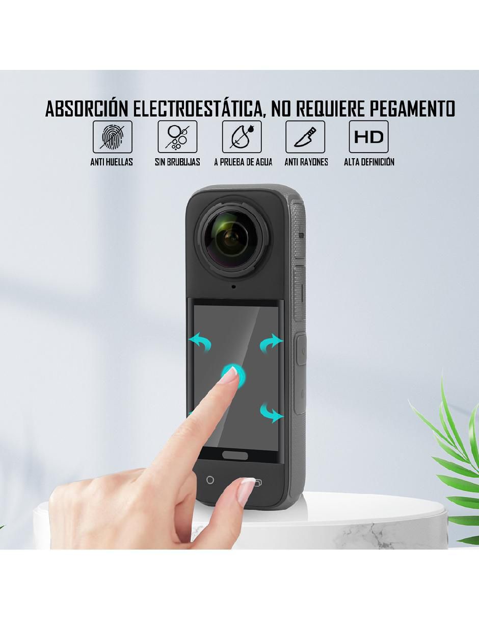 Tapa y protector lente  insta360 x4 y x5 cristal templado insta360 2